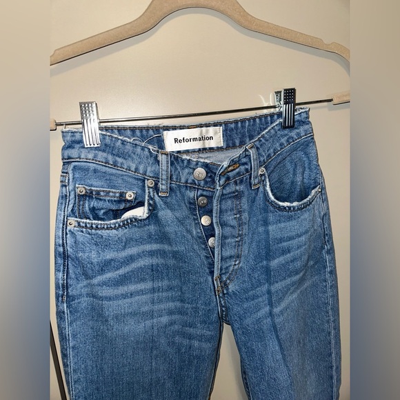 Reformation Petite Brooke High Rise Straight Jean Size 23 - Picture 2 of 5